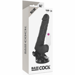 BASECOCK - VIBRADOR REALÍSTICO CONTROL REMOTO NEGRO CON TESTÍCULOS 19.5 CM -O- 4 CM - piKanteo | Despierta tu lado más piKante