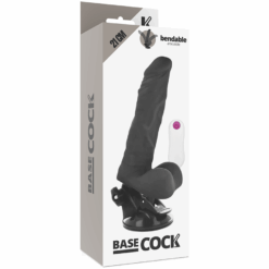 BASECOCK - VIBRADOR REALÍSTICO ARTICULABLE CONTROL REMOTO NEGRO 21 CM -O- 5 CM - piKanteo | Despierta tu lado más piKante