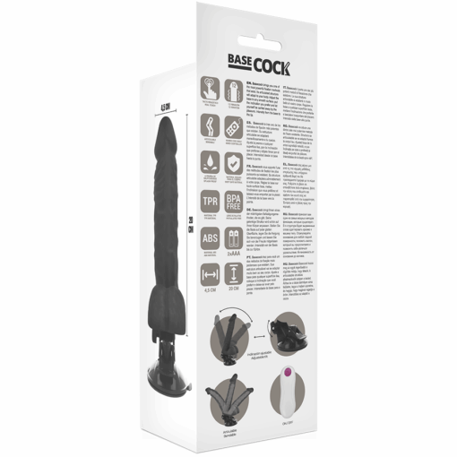 BASECOCK - VIBRADOR REALÍSTICO ARTICULABLE CONTROL REMOTO NEGRO 20 CM -O- 4.5 CM - Imagen 6