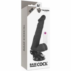 BASECOCK - VIBRADOR REALÍSTICO ARTICULABLE CONTROL REMOTO NEGRO 20 CM -O- 4.5 CM - piKanteo | Despierta tu lado más piKante