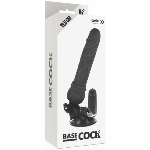 BASECOCK - VIBRADOR REALÍSTICO CONTROL REMOTO NEGRO 19.5 CM -O- 4 CM - Imagen 4