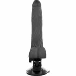 BASECOCK - VIBRADOR REALÍSTICO CONTROL REMOTO NEGRO CON TESTÍCULOS 20 CM -O- 4 CM - piKanteo | Despierta tu lado más piKante