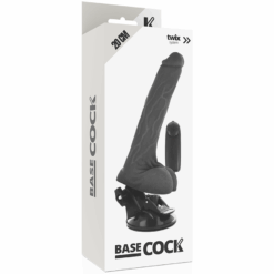 BASECOCK - VIBRADOR REALÍSTICO CONTROL REMOTO NEGRO CON TESTÍCULOS 20 CM -O- 4 CM - piKanteo | Despierta tu lado más piKante