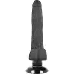 BASECOCK - VIBRADOR REALÍSTICO 2-1 NEGRO 18.5 CM -O- 4 CM - piKanteo | Despierta tu lado más piKante