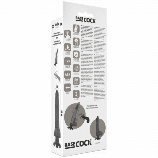 BASECOCK - VIBRADOR REALÍSTICO 2-1 NEGRO 18.5 CM -O- 4 CM - Imagen 6