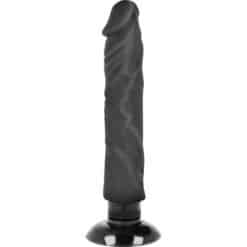 BASECOCK - VIBRADOR REALÍSTICO 2-1 NATURAL NEGRO 20 CM -O- 4 CM - piKanteo | Despierta tu lado más piKante