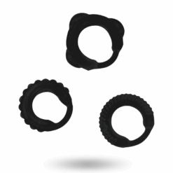 Alternative view of ADDICTED TOYS - SET 3 ANILLOS PENE NEGRO