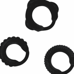 ADDICTED TOYS - SET 3 ANILLOS PENE NEGRO - piKanteo | Despierta tu lado más piKante