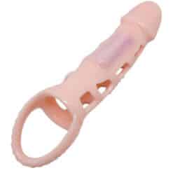 BAILE - FUNDA EXTENSORA PENE CON VIBRACIÓN Y STRAP NATURAL 13.5 CM - piKanteo | Despierta tu lado más piKante