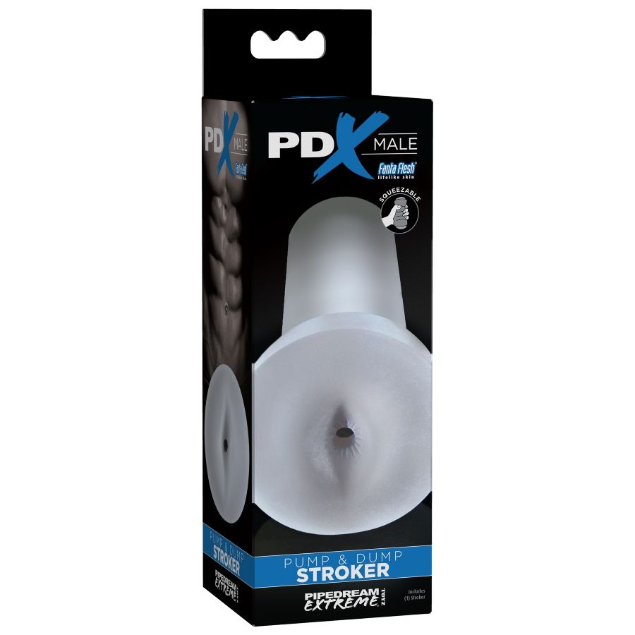 Alternative view of PDX MALE - PUMP AND DUMP STROKER MASTURBADOR - TRANSPARENTE