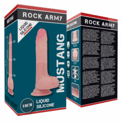 ROCKARMY - MUSTANG DILDO REALÍSTICO LIQUID SILICONE 18 CM -O- 4.14 CM - piKanteo | Despierta tu lado más piKante