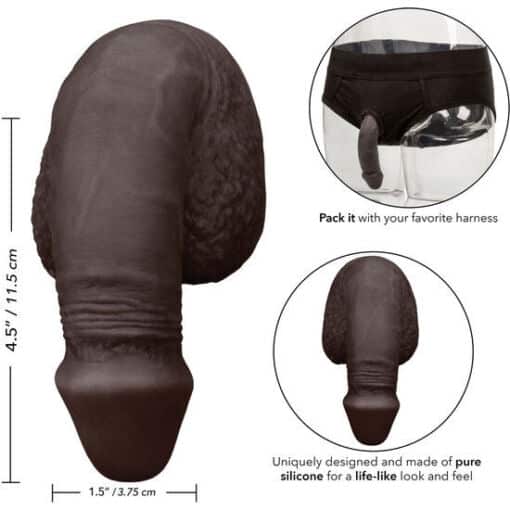 CALEXOTICS - PACKING PENIS PENE DE SILICONA 12.75CM NEGRO - Imagen 2