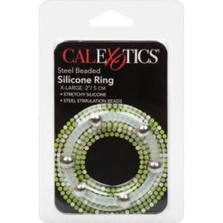CALEXOTICS - ANILLO DE SILICONA CON CUENTAS DE ACERO TALLA XL - piKanteo | Despierta tu lado más piKante