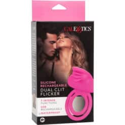 CALEXOTICS - DUAL CLIT FLICKER ENHANCER DOBLE ANILLO VIBRADOR DE SILICONA ROSA - piKanteo | Despierta tu lado más piKante