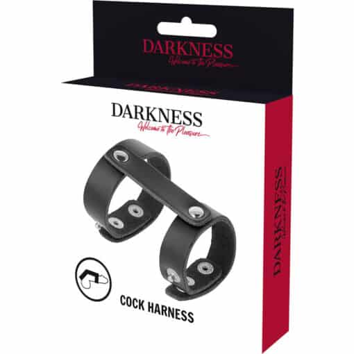 DARKNESS - ANILLO PENE Y TESTÍCULOS AJUSTABLE LEATHER - Imagen 5