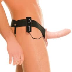 FETISH FANTASY SERIES - ARNÉS HUECO VIBRADOR PARA EL Y ELLA NATURAL 14CM