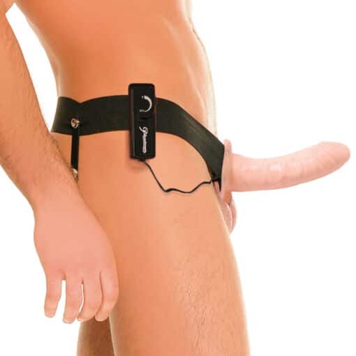 FETISH FANTASY SERIES - ARNÉS HUECO VIBRADOR PARA EL Y ELLA NATURAL 14CM