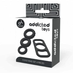 ADDICTED TOYS - SET 4 ANILLOS SILICONA PARA EL PENE - piKanteo | Despierta tu lado más piKante