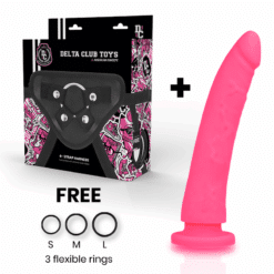 Alternative view of DELTA CLUB - TOYS DILDO + ARNES ROSA SILICONA MEDICA 20 CM -O- 4 CM