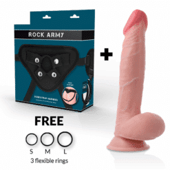 Alternative view of ROCKARMY - ARNÉS + DUAL DENSITY SHERMAN DILDO REALISTA 24 CM -O- 4.62 CM