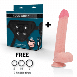 Alternative view of ROCKARMY - ARNÉS + LIQUID SILICONE DILDO PREMIUM KINGCOBRA 24 CM -O- 4.77 CM