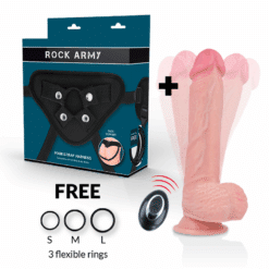 Alternative view of ROCKARMY - ARNÉS + LIQUID SILICONE VIBRADOR CONTROL REMOTO PREMIUM APACHE 20.5 CM -O- 4.62 CM