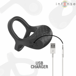 Comprar INTENSE - ALEX ANILLO DOBLE VIBRADOR PENE 10 VIBRACIONES NEGRO al mejor precio - Envíos Discretos