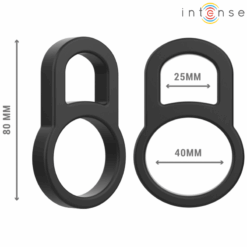 Comprar INTENSE - BOBBY ANILLO DOBLE PARA PENE SILICONA NEGRO al mejor precio - Envíos Discretos