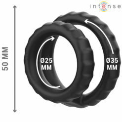 Comprar INTENSE - DEWEY ANILLO DOBLE PARA PENE SILICONA NEGRO MODELO 2 al mejor precio - Envíos Discretos