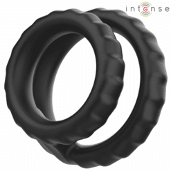 Comprar INTENSE - DEWEY ANILLO DOBLE PARA PENE SILICONA NEGRO MODELO 2 al mejor precio - Envíos Discretos