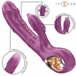 Comprar INTENSE - HALLE VIBRADOR MULTIFUNCIÓN CON LENGUA ESTIMULADORA EN FORMA DE DELFÍN MORADO al mejor precio - Envíos Discretos