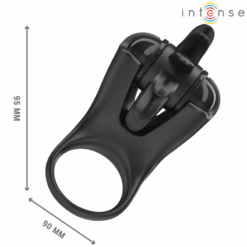 Comprar INTENSE - MABEL ANILLO VIBRADOR 10 VIBRACIONES CON ESTIMULADOR DE CLÍTORIS NEGRO al mejor precio - Envíos Discretos