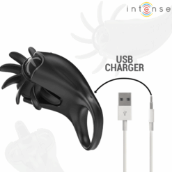 Comprar INTENSE - MABEL ANILLO VIBRADOR 10 VIBRACIONES CON ESTIMULADOR DE CLÍTORIS NEGRO al mejor precio - Envíos Discretos