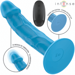 Comprar INTENSE - PHOEBE VIBRADOR REALÍSTICO 10 VIBRACIONES AZUL CONTROL REMOTO al mejor precio - Envíos Discretos