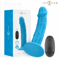 Comprar INTENSE - PHOEBE VIBRADOR REALÍSTICO 10 VIBRACIONES AZUL CONTROL REMOTO al mejor precio - Envíos Discretos