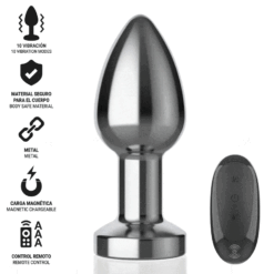 Comprar INTENSE - PLUG ANAL 10 VIBRACIONES METAL CON CONTROL REMOTO M al mejor precio - Envíos Discretos