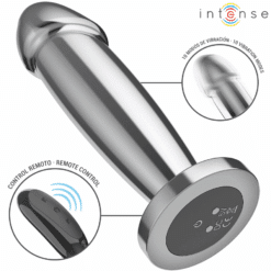 Comprar INTENSE - PLUG ANAL 10 VIBRACIONES METAL EN FORMA DE DILDO CON CONTROL REMOTO M al mejor precio - Envíos Discretos