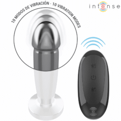 Comprar INTENSE - PLUG ANAL 10 VIBRACIONES METAL EN FORMA DE DILDO CON CONTROL REMOTO S al mejor precio - Envíos Discretos
