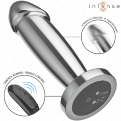 Comprar INTENSE - PLUG ANAL 10 VIBRACIONES METAL EN FORMA DE DILDO CON CONTROL REMOTO S al mejor precio - Envíos Discretos