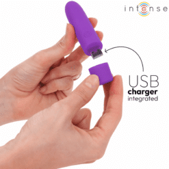 Comprar INTENSE - SYMONE BALA VIBRADORA RECARGABLE POR USB 8 VIBRACIONES MORADO 10 X 2.2 CM al mejor precio - Envíos Discretos