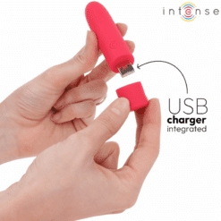 Comprar INTENSE - SYMONE BALA VIBRADORA RECARGABLE POR USB 8 VIBRACIONES ROJO 10 X 2.2 CM al mejor precio - Envíos Discretos