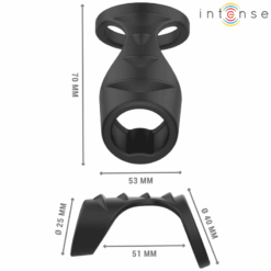 Comprar INTENSE - THEO ANILLO DOBLE PARA PENE SILICONA NEGRO MODELO 3 al mejor precio - Envíos Discretos