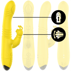 Comprar INTENSE - TOKY VIBRADOR MULTIFUNCIÓN RECARGABLE UP & DOWN CON ESTIMULADOR DE CLITORIS AMARILLO al mejor precio - Envíos Discretos