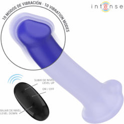 Comprar INTENSE - VICTORIA VIBRADOR CON VENTOSA 10 VIBRACIONES AZUL OSCURO CONTROL REMOTO al mejor precio - Envíos Discretos