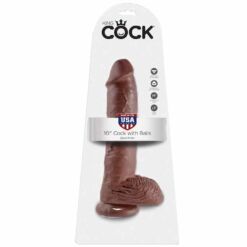 Comprar KING COCK - 10 PENE REALÍSTICO MARRÓN 26.5 CM al mejor precio - Envíos Discretos