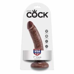 Comprar KING COCK - 7 PENE COLOR CHOCOLATE 17.8 CM al mejor precio - Envíos Discretos