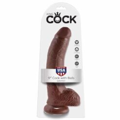 Comprar KING COCK - 9 PENE REALÍSTICO MARRÓN 22.9 CM al mejor precio - Envíos Discretos