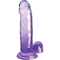 Comprar KING COCK - CLEAR PENE REALÍSTICO CON TESTÍCULOS 15.2 CM MORADO al mejor precio - Envíos Discretos