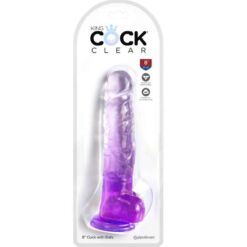 Comprar KING COCK - CLEAR PENE REALÍSTICO CON TESTÍCULOS 16.5 CM MORADO al mejor precio - Envíos Discretos