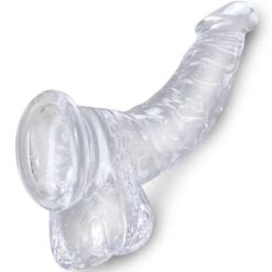 Comprar KING COCK - CLEAR PENE REALÍSTICO CURVADO CON TESTÍCULOS 16.5 CM TRANSPARENTE al mejor precio - Envíos Discretos